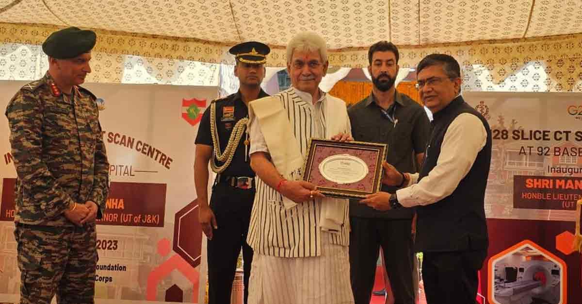 Lieutenant Governor of J&K and Shri Ashishkumar Chauhan, MD & CEO, NSE inaugurate CT Scan Centre for the Indian Army 92 Base Hospital in Srinagar