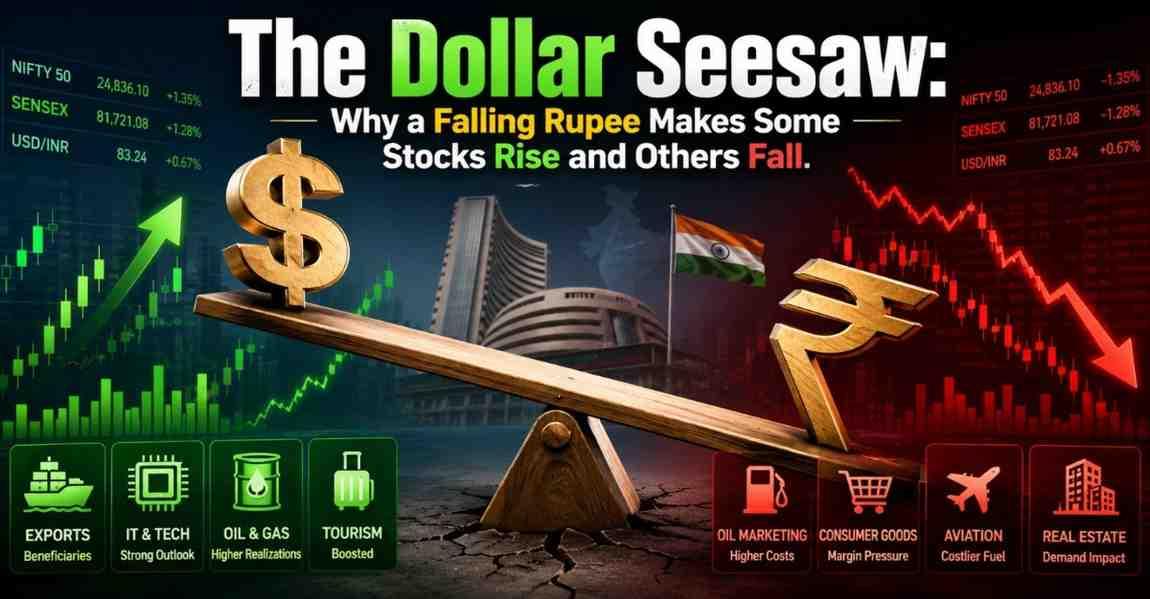 The Dollar Seesaw: Why a Falling Rupee Makes Some Stocks Rise and Others Fall