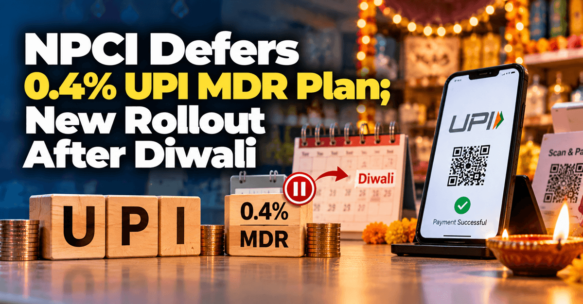 UPI MDR रोलआउट पुढे ढकलले: NPCI ने दिवाळीनंतर 0.4% शुल्क पुढे ढकलले.