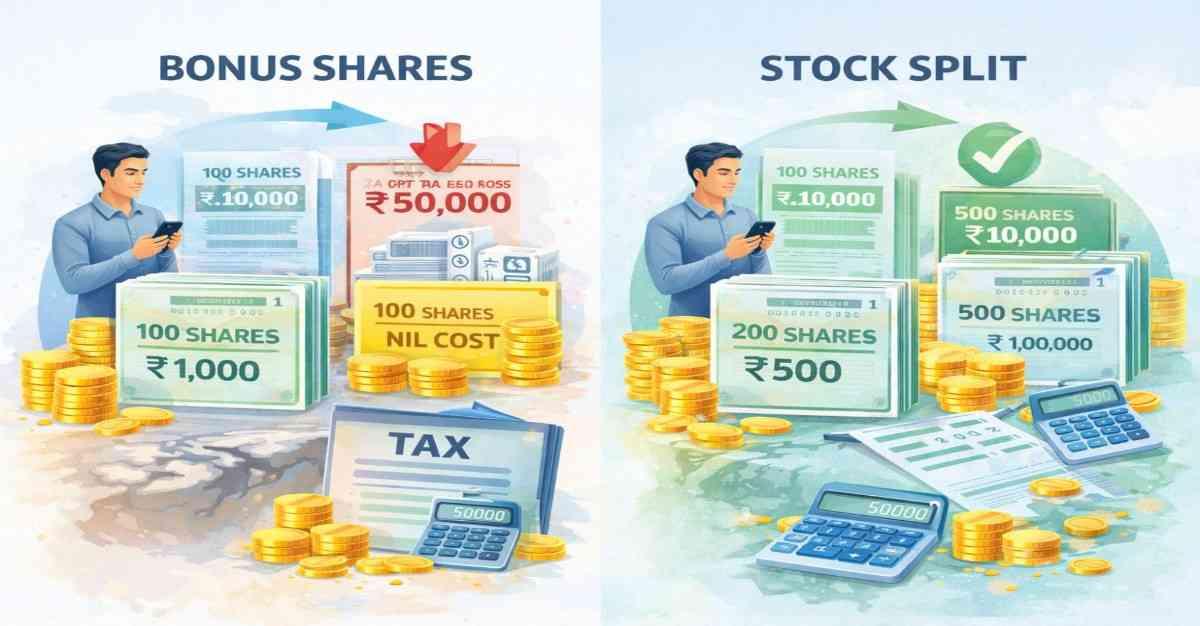 Bonus Shares and Stock Splits: Same Excitement, Very Different Tax Maths
