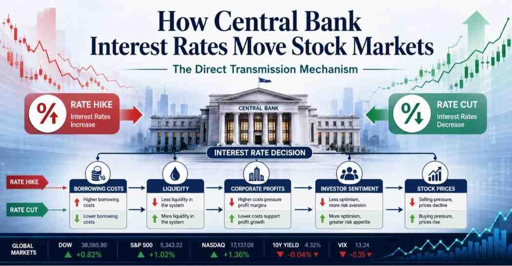 Interest Rates Move Lower How Central Bank Interest Rates Move Stock Markets: The Direct ...