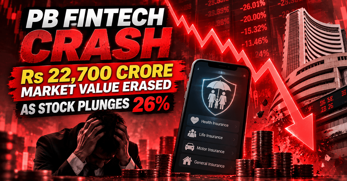 PB Fintech Bloodbath: Rs 22,700 Crore Market Value Erased As Stock Plunges 26%