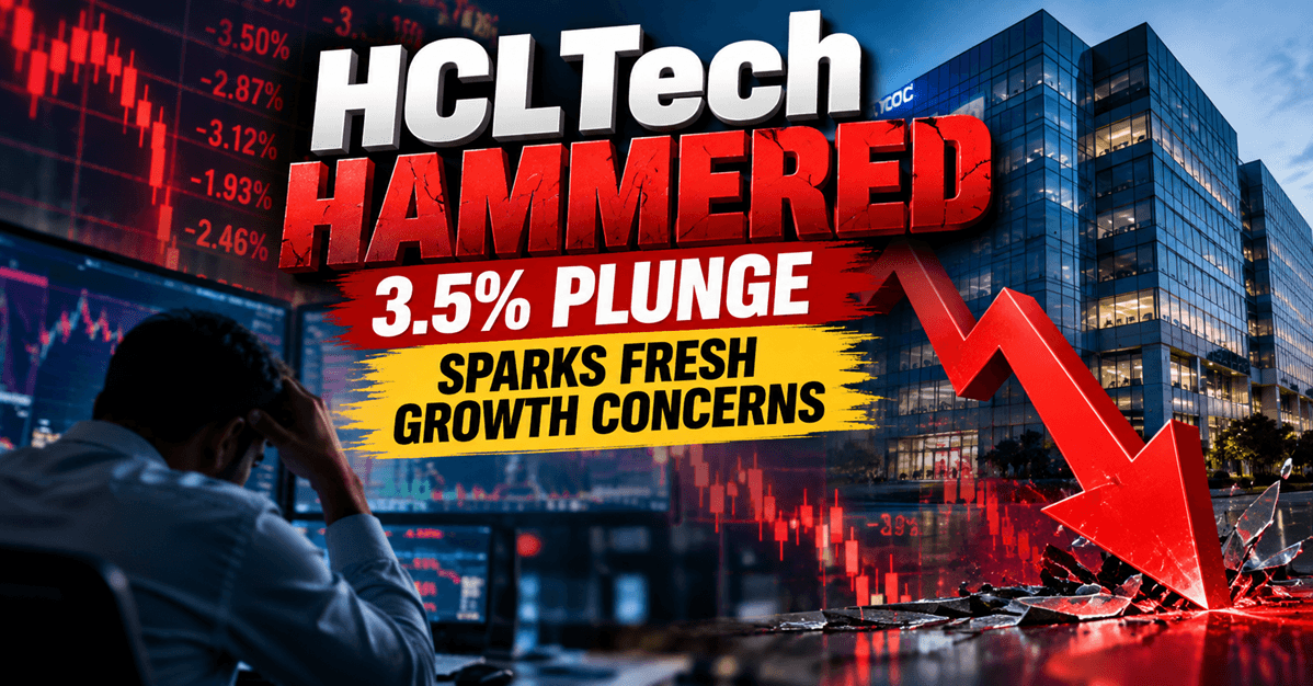 HCLTech பங்குகள் வீழ்ச்சி: முதலீட்டாளர்கள் பதட்டமடைந்ததால் பங்கு விலை 3.5% சரிந்தது.