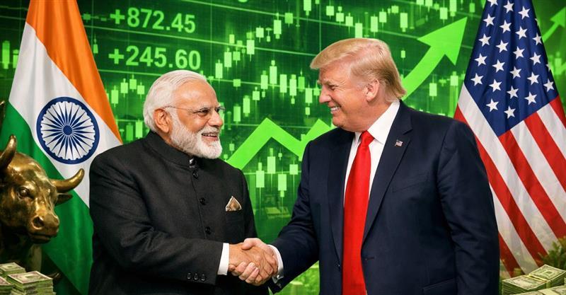 Sensex Jumps 2.54%, Nifty Tops 25,700 After India-U.S. Trade Deal