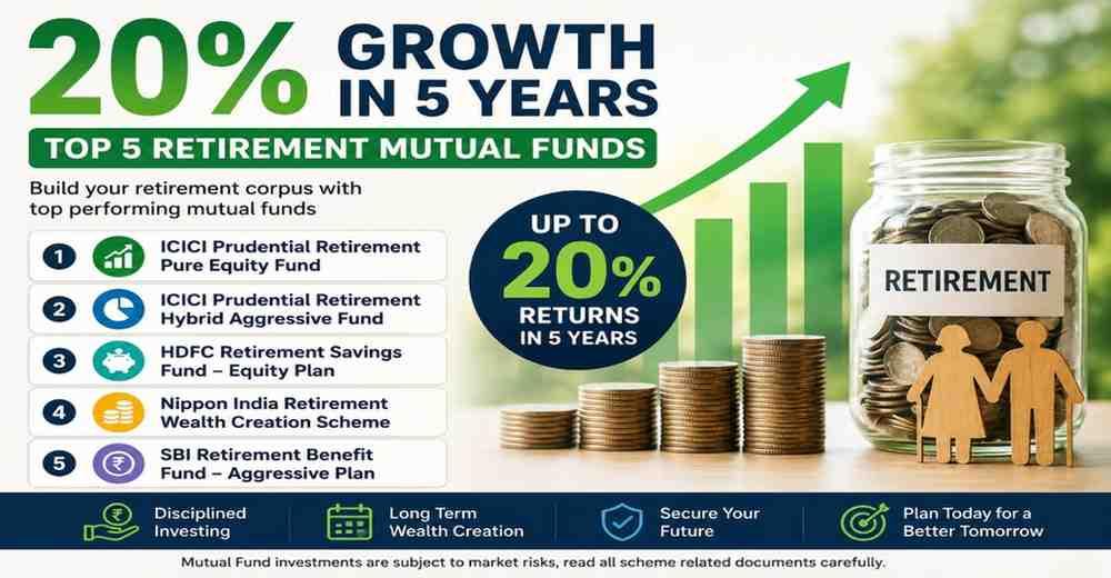 Top 5 Retirement Mutual Funds That Delivered Up to 20%+ Returns in 5 Years
