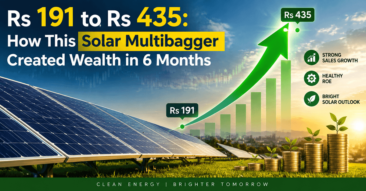 Rs 191 to Rs 435: How This Solar Multibagger Created Wealth in 6 Months